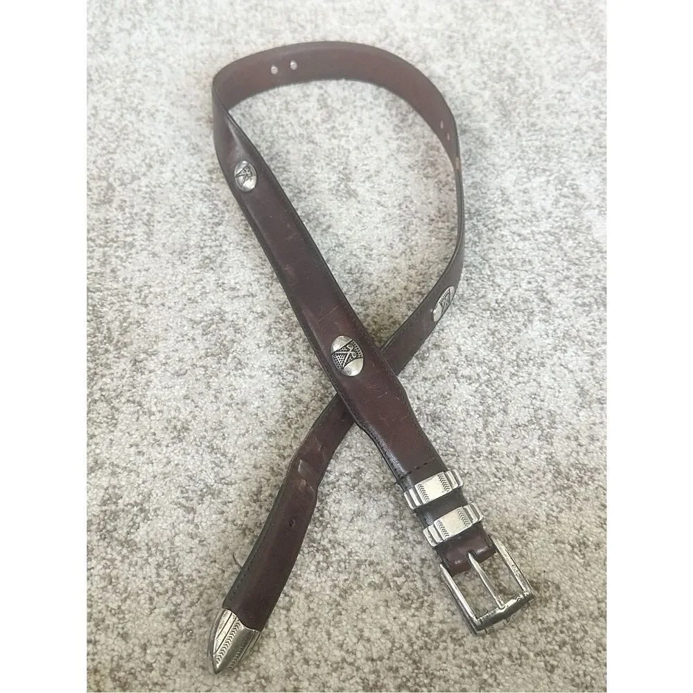 Top Grain  Brown Oiled Leather Golf Belt 40